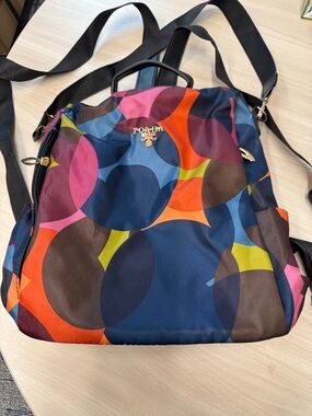 Poaba Multicolor Circle-Print Nylon Backpack